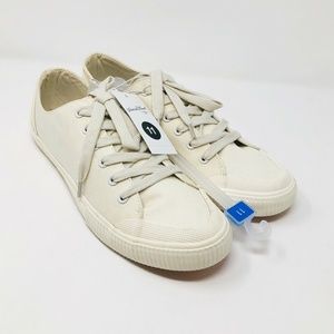 MANDY Beige Canvas Lace Up Sneakers Womens 11